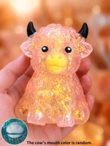 1pc Colorful Glitter Highland Cow Squishy Toy, Cute Malt Cow Squeeze Stress Relief Toy, Soft Slow Rebound Desktop Toy, Suitable For Children, Teenagers, Adults, Party Favors, Gift Bag Fillers, Classroom Prizes, Birthday Gifts - Multicolor - View 17