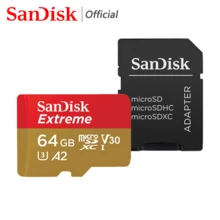Tarjeta SD SANDISK, Tarjeta de Memoria U3 4K V30 A2 Para Drones/Cámara de Acción/Tabletas - Ver 12