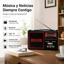 Radio retro multifuncional con luz LED, Bluetooth, 3 bandas y MP3 - Ver 4