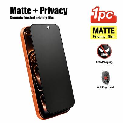 CASECOPS 1Pack Ceramic Matte Privacy Screen Protector, Non-Glass Material, Full Coverage Anti-Spy Ceramic Film, Anti-Scratch, Anti-Fingerprint, Soft Matte Texture With A Silky Smooth Touch, Compatible With IPhone 17/17 Air/17 Pro/17 Pro Max/16/16 Plus/16 Pro/16 Pro Max/15/15 Plus/15 Pro/15 Pro Max/14/13/12/11/Xs Max/Xr, Compatible Phone Cases
