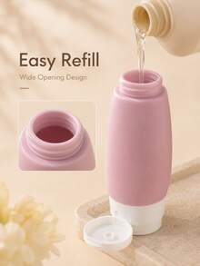 4pcs Silicone And Plastic Travel Refillable Bottles, 2.03oz, Leak-Proof, Odorless Cosmetic Containers, Suitable For Lotion, Shower Gel And Skincare Products, Portable Toiletries Dispenser Set - Multicolor - View 6