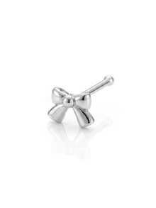 1pc S925 Sterling Silver 3D Bow Nose Stud - Gold Plated Hypoallergenic - Nose Ring/Nose Jewelry/Gold Nose Ring/Silver Nose Ring/Nose Ring/Cartilage Ring/Tragus Ring/Ear Cartilage Ring/Small Earring - Suitable For Daily Wear - Bow Nose Stud - View 7
