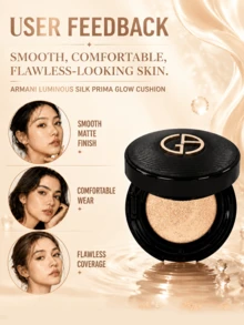 Giorgio Armani Armani 絲綢柔光氣墊粉底液 #1 5g，輕盈保濕，完美遮瑕，持久亮澤，內建鏡子，適合日常妝容 - 黑色 - 查看 8