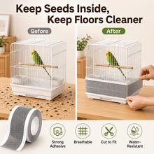 1pc Self-Adhesive Breathable Cuttable Cage Protective Mesh Strip, Multi-Purpose Anti-Splatter Feeding Barrier Net, Anti-Splatter Debris And Feather Shield, Suitable For Parrot Small Pet Bird Wire Cage Interior Layout Bird Cage Accessory - View 4