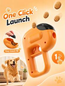 Dog Treat Launcher Toy, Portable Pet Treat Dispenser, Interactive Dog Training Game, Fun Reward Dispenser For Home Backyard And Daily Play - Multicolor - View 1