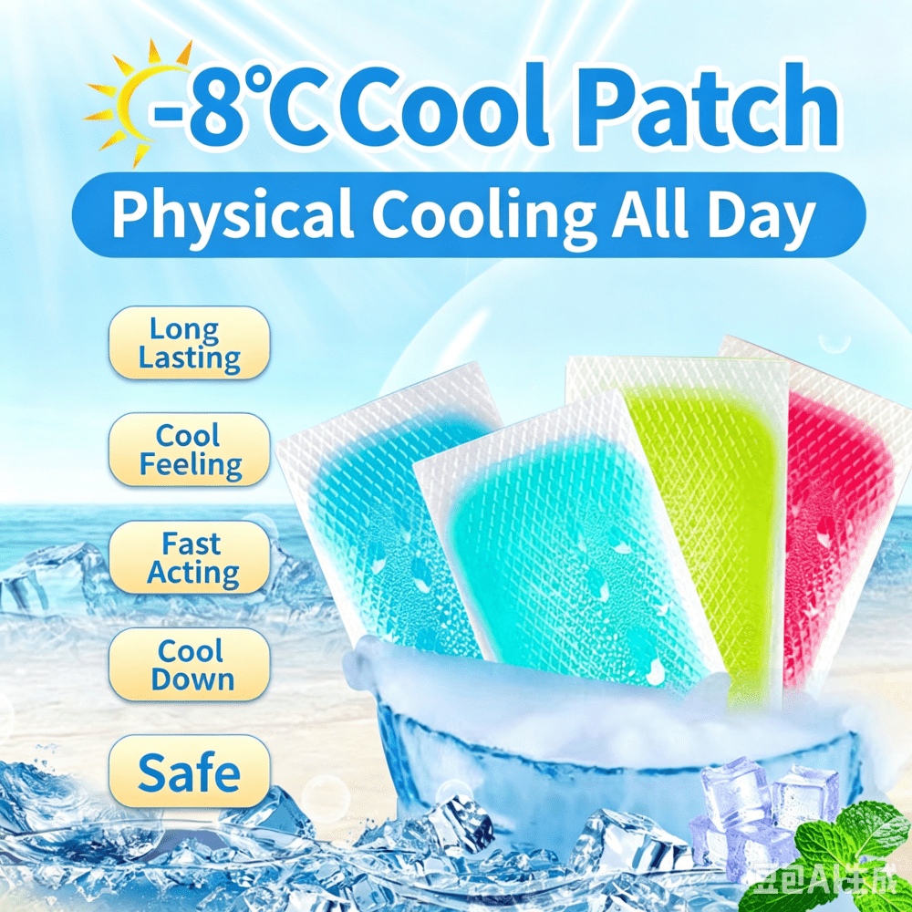2pcs/Set -8℃ Rapid Cooling Gel Patch, Long-Lasting Physical Cooling Patch, Portable Fever Relief Cold Compress Patch, Essential For Students Summer Outdoor Sports Driving Travel Back To School