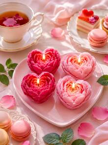 1pc Heart Flower Silicone Candle Mold Decorative Ornament Resin Diffuser Stone - Heart Flower Silicone Mold - View 5