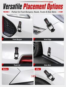 2 cái kẹp cố định độ xe chủ đề thể thao, kẹp cố định cản trước và thân xe đa năng, kẹp cố định độ xe vân sợi carbon, khóa an toàn chống rơi, phù hợp cho hầu hết các dòng xe ô tô - A - Xem 8