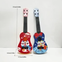 1 Guitar, 22-Inch Instrument, Toy Guitar, Suitable For Beginners And Guitar Enthusiasts For Practice, 4 Strings, Adjustable Strings, Gift For Boys And Girls, Ideal For Travel Photos, Entertainment Instrument - Multicolor - View 11