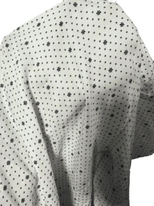 Men's White Geometric Print Shirt, Slim Fit Long Sleeve Single-Breasted Turndown Collar White Shirt, Suitable For Spring, Summer, Autumn, Elegant & Fashionable Work And Formal Party Top, Polyester Material, Fall - White - View 9