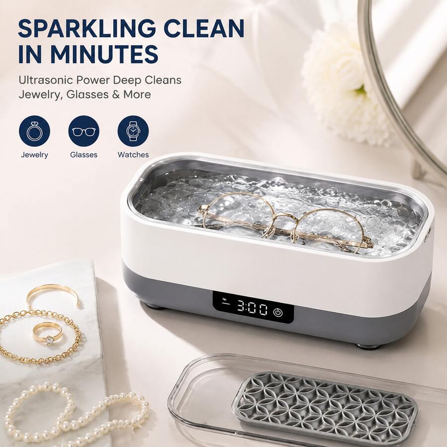 USB Ultra Jewelry Cleaner, High Frequency Vibration Machine For Glasses Rings Watches, Portable Denture Retainer Cleaner, Multi-Purpose Home  Washer