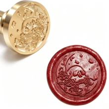 BAOFALI 1pc 25mm Phoenix/Bee/Bird/Mushroom/Flower/Wing/Bow Detachable Round Brass Stamp Head (No Handle), Suitable For Decoration, Greeting Cards, Envelopes, Wine Bottle Packaging, Notebooks, Perfume Bottles - Wax Stamp Head - View 37