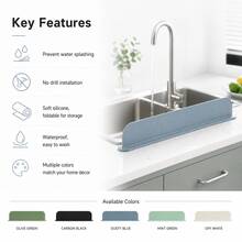 Miếng chắn nước bắn bồn rửa bằng silicone có cốc hút - màu đặc - Xem 8