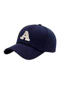 1 buah Topi Baseball Dasar Unisex dengan Patch Huruf A-Z, Dapat Diatur, Menyerap Keringat, Ringan, Melindungi dari Sinar UV, Topi Bertepi Lebar, Cocok untuk Mendaki Gunung dan Liburan Pantai - Navy Blue - View 6