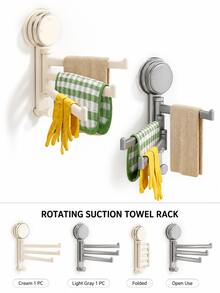 Best-Selling 180° Rotatable Multi-Rod Kitchen Towel Rack, Strong Suction Cup No-Drill Wall-Mounted Dishcloth Drying & Storage Rack, High-Rated Quick-Dry Sink, Window Sill, Bathroom Storage Rack, Space-Saving Essential Kitchen Accessory - Multicolor - View 5