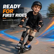 BAT DEICIDE 6PCS Kids Protective Gear CPSIA Certified: Knee Pads Elbow Pads Wrist Guards For Skateboard Cycling Scooter Skating Balance Bike 5-10Y - Black - View 7