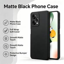 Compatible With Xiaomi And Series Black Matte Phone Case, Anti-Fingerprint Anti-Sweat Soft Shell With Raised Lens And Screen Protection, Full Coverage Anti-Drop, Precise Cutouts, Anti-Slip Wear-Resistant Minimalist Solid Color Protective Cover, Compatible With Xiaomi 12/12X/12 Pro/12 Lite/12T/12T Pro/Note 12S/Poco X5/Note 12 Pro 5G/Note 12 Pro+/ - Black - View 4