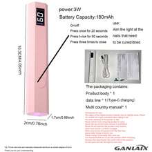 GANLAIX 便攜式美甲烘乾燈與美甲燈，可充電式 UV LED 凝膠美甲固化燈，180mAh 迷你凝膠指甲油烘乾機，輕巧美甲用品，簡易一鍵式美甲工具，旅行禮物 - 彩色 - 查看 6