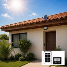 Luminária Solar LED 300W com Placa Solar IP67 Refletor Externo Ângulo 120° Indicado para Jardim Quintal Garagem - 300W - Visão 2