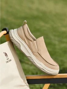 CAMEL CROWN Men's Breathable Canvas Shoes, New Spring & Summer Slip-On Casual Sneakers, Cool Lightweight Comfort Fit - Apricot - View 3