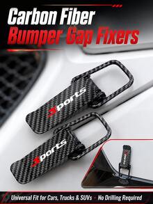 2 cái kẹp cố định độ xe chủ đề thể thao, kẹp cố định cản trước và thân xe đa năng, kẹp cố định độ xe vân sợi carbon, khóa an toàn chống rơi, phù hợp cho hầu hết các dòng xe ô tô - A - Xem 4