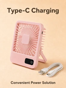 FIYIBAN 1pc USB Rechargeable Desktop Small Fan, Quiet Portable Square Design, Cooling Essential For Student Dorm, Office, Travel And Home - Desk Fan - View 12