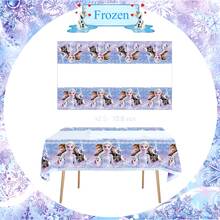 Frozen 一次性派對餐具套裝，紙盤、杯子、餐巾紙，Anna 與 Olaf 印花防水桌布，公主生日甜點桌用品，適用生日派對 - 彩色 - 查看 14