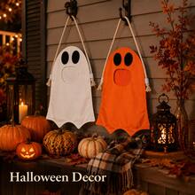 Cute Ghost Shaped Rope Handle Halloween Candy Tote Bag, Reusable, White & Orange Party Gift Bag, Suitable For Halloween Costume & Party Decoration - Trick-or-treat Bag - View 7