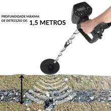 Detector de Metal De 1,5M Profundidade com Pilha Pá e Fone de Ouvido Importway - Preto - Visão 4