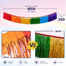 1pc/2pcs/3pcs/4pcs/5pcs/6pcs Rainbow Fringe Garland Banner Metallic Foil Tinsel Hanging Decoration Colorful Party Streamer For Birthday Party Pride Decorations Carnival Wedding Babyshower Photo Backdrop Indoor Outdoor Decor - View 6