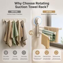 Best-Selling 180° Rotatable Multi-Rod Kitchen Towel Rack, Strong Suction Cup No-Drill Wall-Mounted Dishcloth Drying & Storage Rack, High-Rated Quick-Dry Sink, Window Sill, Bathroom Storage Rack, Space-Saving Essential Kitchen Accessory - Multicolor - View 6