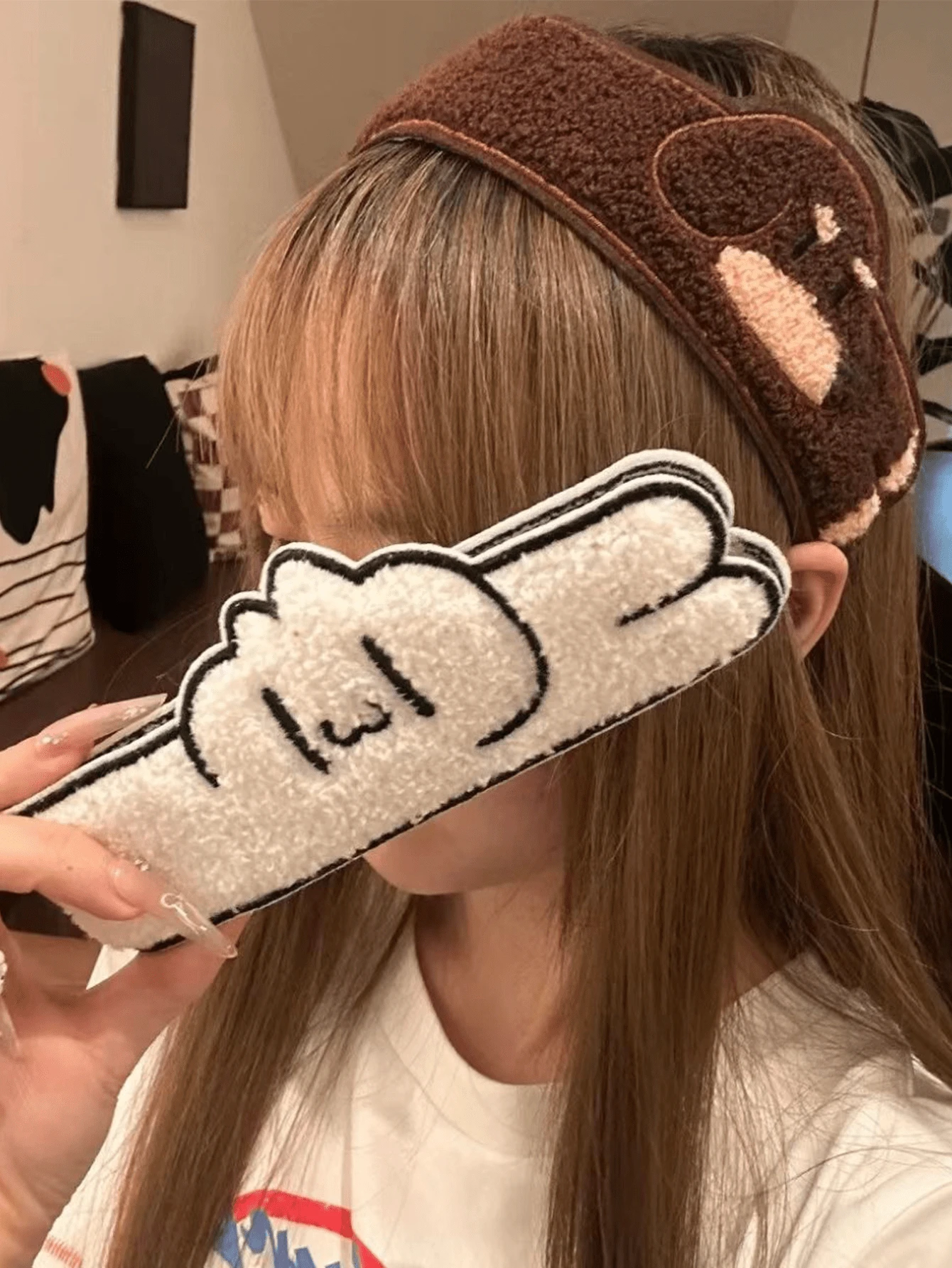 1pc Cute Long Dachshund Hook And Loop Hair Accessory, Sweet Cartoon Style, Dual-Use As Fringe Sticker And Headband To Hold Stray Hairs While Washing Face - Multicolor - View 1
