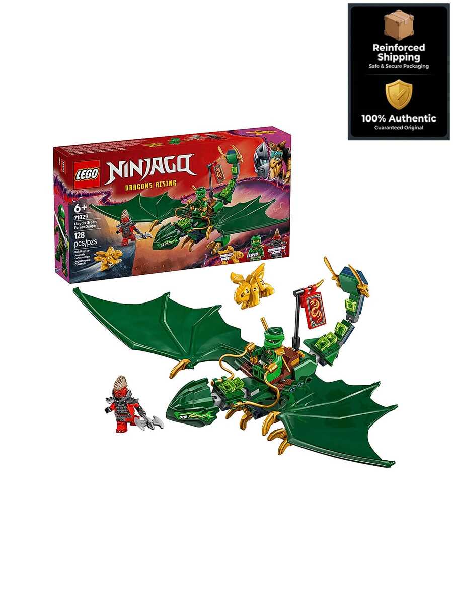 LEGO NINJAGO 勞埃德的綠色森林龍 71829 – 可動龍玩具附 2 個迷你人偶 | 6 歲以上兒童角色扮演積木組 | 收藏級奇幻與戰鬥玩具,度假日禮物 - 樂高幻影忍者勞埃德 #71829 - 查看 1