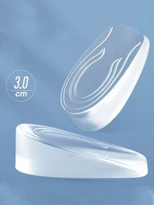 1雙中性矽膠隱形增高鞋墊，舒適可拆卸軟質增高鞋墊 - 無色 - 查看 10