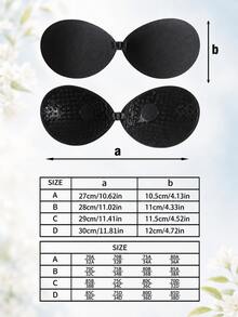 1 Piece Of Adhesive Vest Bra - Invisible Silicone Push Up, Lifting Bra, Suitable For Weddings, Parties, And Backless Tops - Black - View 7