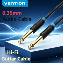 VENTION 6.35mm 轉 6.35mm 吉他線，1/4 英吋轉 1/4 英吋單聲道音訊線，樂器線，鋅合金外殼，適用於電吉他/擴大機/貝斯/曼陀林/混音器/鍵盤 - 黑色 - 查看 1