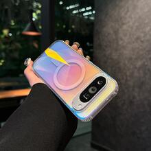 1件透明菱形圖案磁吸手機殼，相容 Pixel 10 Pro XL，透明保護殼，Pixel 9 Pro XL，透明磁吸背蓋，聖誕禮物，情人節禮物，時尚手機殼 11 Pro XL - 鑽石紋彩鍍 - 查看 8