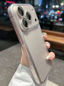 奢華頂級磨砂透明防震保護殼，適用於 iPhone 17 Pro Max 17 Pro 17 16 Pro Max 16 Pro 16 15 Pro Max 15 Pro 15 14 Pro Max 14 Pro 14 13 Pro Max 13 Pro 13 12 Pro Max 12 Pro 12，內建鏡頭膜防摔背蓋 - 磨砂灰色 - 查看 4