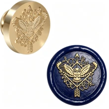 BAOFALI 1pc 25mm Phoenix/Bee/Bird/Mushroom/Flower/Wing/Bow Detachable Round Brass Stamp Head (No Handle), Suitable For Decoration, Greeting Cards, Envelopes, Wine Bottle Packaging, Notebooks, Perfume Bottles - Wax Stamp Head - View 23
