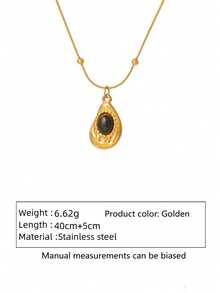 1 Set Style Geometric Design Stainless Steel Women's Pendant Necklace Suitable For Daily Wear - Yellow Gold - View 15