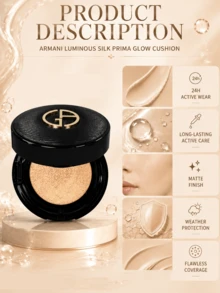 Giorgio Armani Armani 絲綢柔光氣墊粉底液 #1 5g，輕盈保濕，完美遮瑕，持久亮澤，內建鏡子，適合日常妝容 - 黑色 - 查看 7