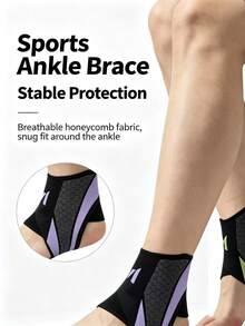 Sports Ankle Support, Suitable For Basketball, Football, Volleyball And Fitness, Unisex, Shock-Absorbing Function To Relieve Foot Fatigue, With Hook And Loop Heel Protection Design, Wrap-Around Compression Structure And Adjustable Ankle Support System. - Multicolor - View 2