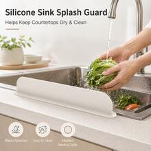 Miếng chắn nước bắn bồn rửa bằng silicone có cốc hút - màu đặc - Xem 13