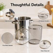 Kitchen Asparagus Cooker With Mesh Basket And Glass Cover For Home, Catering And Food Preparation - View 4