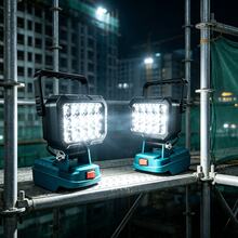 1pc 15 LED Portable Work Light, Compatible With 18V Battery, IP44 Adjustable Bracket Handheld Emergency Light, Suitable For Construction, Camping, Fishing, Hiking (Battery Not Included) - Construction Site Light - View 4