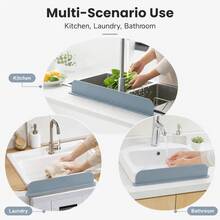 Miếng chắn nước bắn bồn rửa bằng silicone có cốc hút - màu đặc - Xem 7