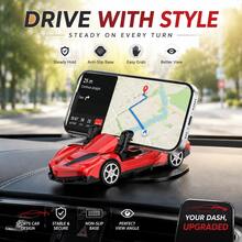 Cool Sports Car Design Car Phone Holder, Realistic Supercar Appearance With Dual Function As Ornament And Phone Stand; Base Supports 360° Full Rotation, Adjustable Horizontal/Vertical Screen And High/Low Viewing Angle, Navigation View Aligns With Road Surface For Safer Driving. Non-Slip Clip Securely Holds Various Phone Sizes, Preventing Slipping - A - View 3