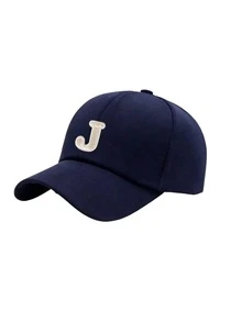 1 buah Topi Baseball Dasar Unisex dengan Patch Huruf A-Z, Dapat Diatur, Menyerap Keringat, Ringan, Melindungi dari Sinar UV, Topi Bertepi Lebar, Cocok untuk Mendaki Gunung dan Liburan Pantai - Navy Blue - View 8