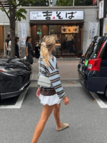 Plus Size Women's Casual Color Block Striped Sweater, Autumn/Winter - Brown - View 3
