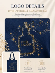 Estée Lauder Blue Canvas Tote Bag, 42*18cm, Made Of Durable, Lightweight Canvas, Perfect For Daily Commuting, Picnics, And Outings - Blue - View 7